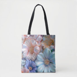 3D opgeblazen pastelbloemen naadloze patronen Tote Bag