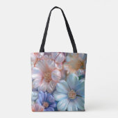 3D opgeblazen pastelbloemen naadloze patronen Tote Bag (Achterkant)