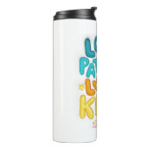 3D Opgeblazen Puff effect liefde is patiënt bijbel Thermosbeker (Gedraaid links)