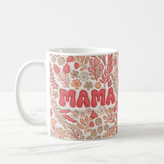 3D opgeblazen rode Boho bloemen mama Koffiemok