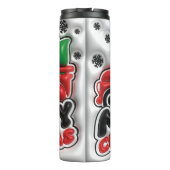 3D Opgeblazen Tumbler Effect - Vrolijk Kerstfeest Thermosbeker (Achterkant)