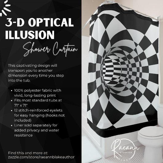3D Optische Illusie Douchegordijn