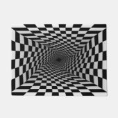 3D optische illusie Vortex modern zwart-wit Deurmat (Voorkant)