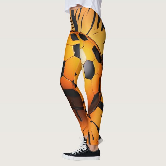 3D Oranje balpatroon Leggings (Links)