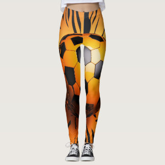 3D Oranje balpatroon Leggings