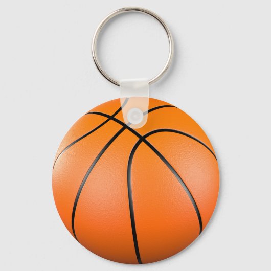 3D oranje basketbal Sleutelhanger (Voorkant)