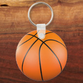 3D oranje basketbal Sleutelhanger (Voorkant)