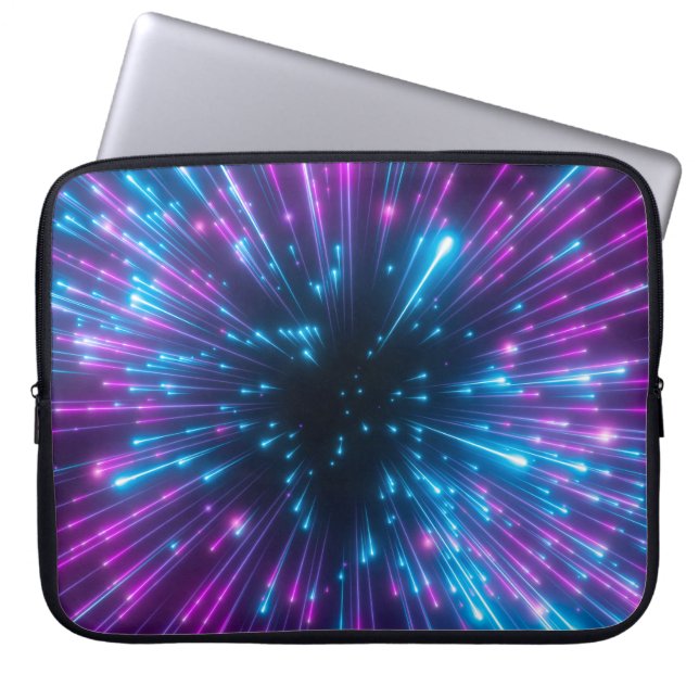 3d, paars vuurwerk, big bang, sterrenstelsel, abst laptop sleeve (Voorkant)