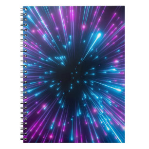 3d, paars vuurwerk, big bang, sterrenstelsel, abst notitieboek