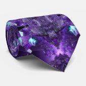 3D Paarse Abstracte Fractal Psychedelic Trippy Man Stropdas (Opgerold)