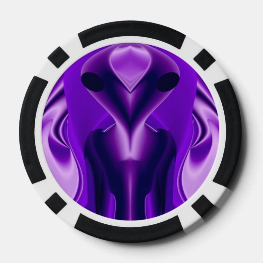 3D Paarse Regenboog Dromen, Buitenaards Poker Chips (Achterkant)