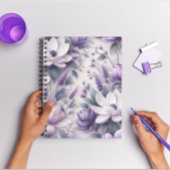 3D Paarse Wisteria Floral Pattern Spiral Notitiebo Notitieboek