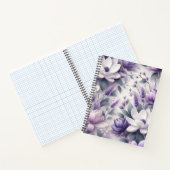 3D Paarse Wisteria Floral Pattern Spiral Notitiebo Notitieboek (Binnen)