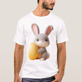 3D paashaas met een levendig ei T-shirt