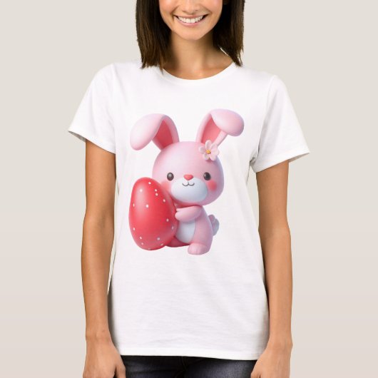 3D paashaas met ei T-shirt (Voorkant)