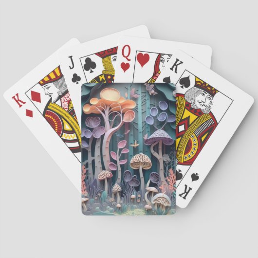 3D Paddestoel Tuin Pokerkaarten (Achterkant)