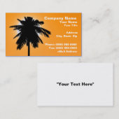 3D-palmboom tegen zonsonderzeese gekleurde hemel Visitekaartje (Voorkant / Achterkant)