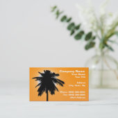 3D-palmboom tegen zonsonderzeese gekleurde hemel Visitekaartje (Staand voorkant)