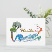 3d Palms, Waves & Sunset FLORIDA Kaart (Staand voorkant)