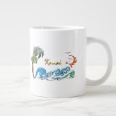 3d Palms, Waves & Sunset KAUAI Grote Koffiekop (Rechts)