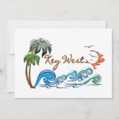 3D PALMS WAVES SUNSET KEY WEST. KAART (Voorkant)