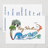 3D PALMS WAVES SUNSET KEY WEST. KAART (Voorkant / Achterkant)