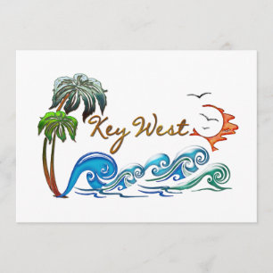 3D PALMS WAVES SUNSET KEY WEST. KAART