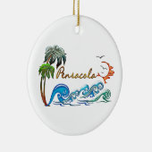3d Palms, Waves & Sunset PENSACOLA Keramisch Ornament (Rechts)