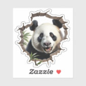 3D Panda Muurbreek Kunst – Realistische Safari Sticker (Vel)