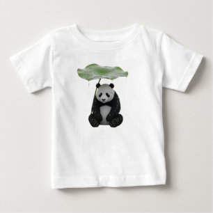 3D Panda Schuilend Onder Lotusblad