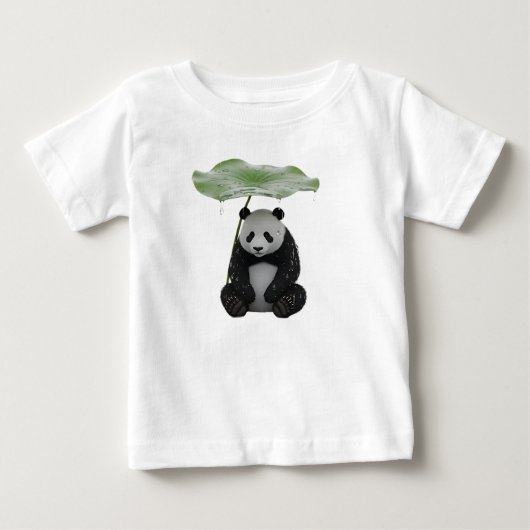 3D Panda Schuilend Onder Lotusblad (Voorkant)