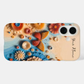 3D Paper Art Butterfly and Flowers iPhone 16 Hoesj Case-Mate iPhone Case (Achterkant (horizontaal))