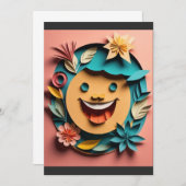 3D Paper Art Design T-shirt Kaart (Voorkant / Achterkant)