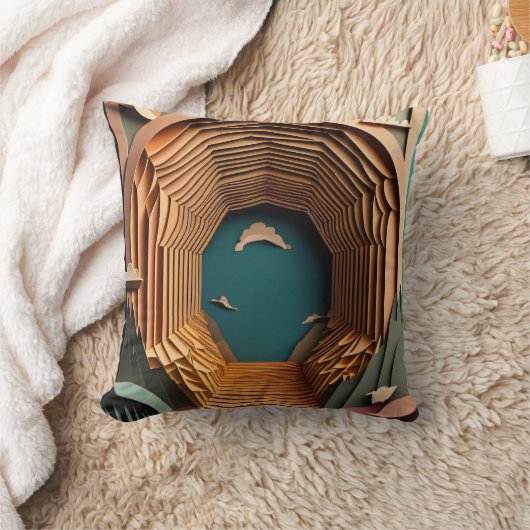 3D Paper Art Design T-shirt Kussen (Deken)