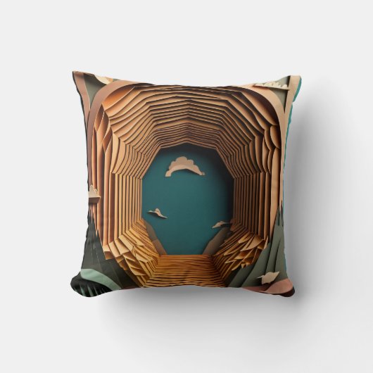 3D Paper Art Design T-shirt Kussen (Voorkant)