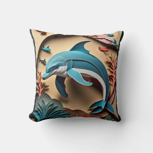 3D Paper Art Dolfijn Design T-shirt Kussen