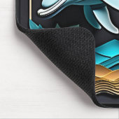 3D Paper Art Dolfijn Design T-shirt Muismat (Hoek)