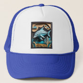 3D Paper Art Dolfijn Design T-shirt Trucker Pet (Voorkant)