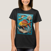 3D Paper Art Fish Design T-shirt (Voorkant)