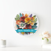 3D Paper Art Floral Moederdag Grote Klok (Huis)