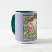 3D Paper Cut Bunny & Easter Eggs Combo Mok (Voorkant links)