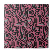 3D Paper Cut Luxury Pink Silver Black Art Tegeltje (Voorkant)