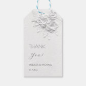 3D Paper Cut Roses Wedding Thank You Cadeaulabel (Achterkant)
