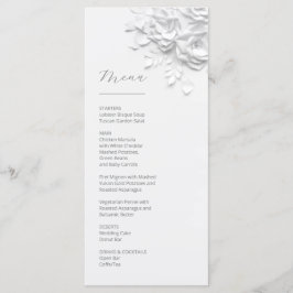 3D Paper Cut White Roses Menu