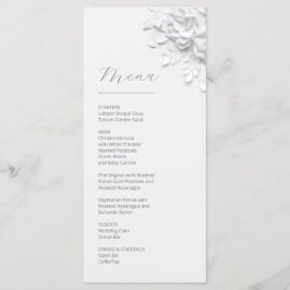3D Paper Cut White Roses Menu
