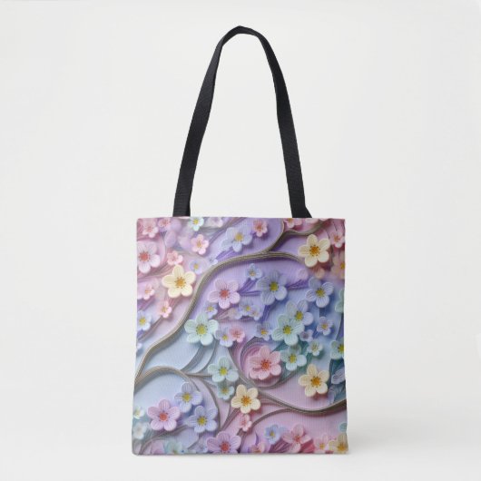 3D Paper Flower Canvas tas (Voorkant)