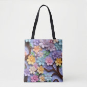 3D Paper Flower Canvas tas (Voorkant)