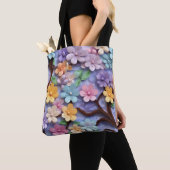 3D Paper Flower Canvas tas (Dichtbij)