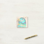 3D Papercraft Tropical Beach Post-it® Notes (Op bureau)