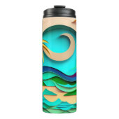 3D Papercraft Tropical Beach Thermosbeker (Voorkant)